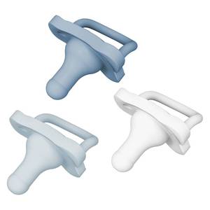lot 6474 image: Dr. Browns HappyPaci 100% Silicone Baby Pacifier, Contoured One-Piece Design, White, Blue, Light Blue, 0-6m, BPA-Free, 3 Pack