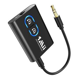 lot 6489 image: 1Mii Bluetooth 5.3 Transmitter Receiver for TV to Wireless Headphones, Dual Link AptX AdaptiveLow LatencyHD Audio, Aux Adapter for Home Stereo, Airplane, Boat, Gym