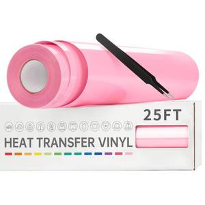 lot 6493 image: VinylRus Heat Transfer Vinyl-12�� x 25ft Pink Iron on Vinyl Roll for Shirts, HTV Vinyl for Silhouette Cameo, Cricut, Easy to Cut & Weed