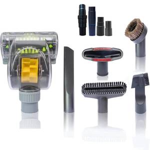 lot 7846 image: Household Cleaning Kit Vacuum Cleaner Accessories & Air Driven Pet Upholstery Turbo Brush Vacuums Nozzle Tool Pet Attachment Swivel Head with 35mm to 32mm Vacuum Attachment Adapter for Shark Miele