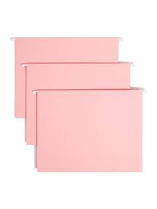 lot 7847 image: Smead Standard Hanging File Folders, 25 Count, Pink, 15-Cut Adjustable Tabs, Letter Size (64066)