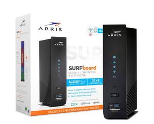 lot 7855 image: ARRIS (SBG7600AC2) - Cable Modem Router Combo - Fast DOCSIS 3.0 & AC2350 WiFi ,Approved for Comcast Xfinity, Cox, Charter Spectrum & more , Four 1 Gbps Ports , 800 Mbps Max Internet Speeds - Retail $175.11