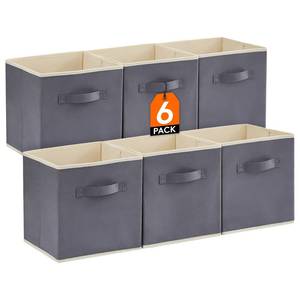 lot 7859 image: Lifewit Collapsible Storage Cubes 11 Inch Foldable Fabric Bins Multi-color Organizers Decorative Organizing Baskets for Shelves for Closet, Utility Room, Storage Room Set of 6 Grey