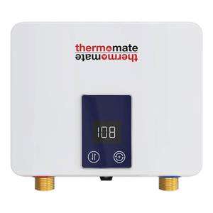 lot 7862 image: Tankless Water Heater Electric for Sink Faucet, ThermoMate 3500W 120V Small Point of Use Instant Hot Water Heater with Temperature Display, Self-modulating, ETL Certified - Retail $119.31