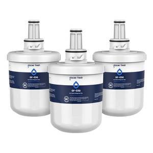 lot 8130 image: GLACIER FRESH Replacement for DA29-00003G Water Filter, Compatible with Samsung Aqua-Pure Plus, DA29-00003F, DA29-00003B, HAFCU1, RFG237AARS, FMS-1, RS22HDHPNSR, RSG257AARS, WSS-1, 3 Pack
