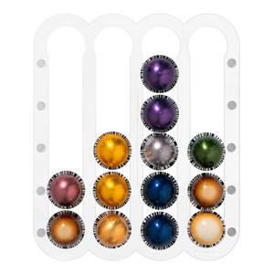 lot 8136 image: Demis Home Adhesive Coffee Pod Holder for Nespresso Vertuo Capsules (Measure Before Purchase) - Suitable to be Mounted InsideUnder the Cabinet or on the Wall (Transparent)