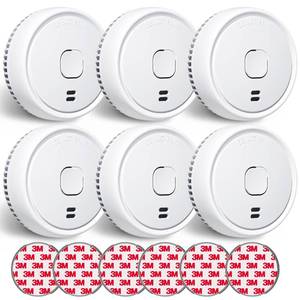 lot 8153 image: Ecoey Smoke Detector, 10 Year Fire Alarms Smoke Detectors��Smoke Detector Battery Operated with Photoelectric Sensor, Fire Alarm with Low Battery Indicator, Smoke Detectors Used in Home, FJ138, 6 Packs