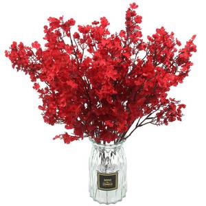 lot 8317 image: Hananona 10 Pcs Babys Breath Artificial Flowers Real Touch Fake Red Flowers Silk Plants for Christmas Home Decor Indoor Floral Arrangement Table Centerpieces Halloween Decor (Red, 10)