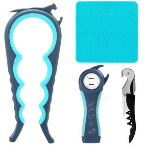 lot 8320 image: Otstar Latest Jar Opener for Seniors with Arthritis, Weak Hands, Multi-function Bottle Opener with Non Slip Rubber Jar Opener Gripper Pad and Corkscrew Wine Opener