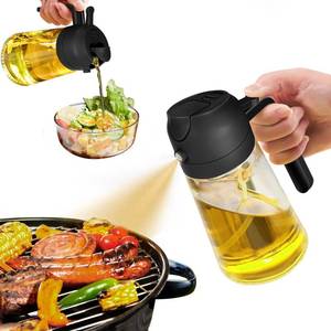 lot 8329 image: YARRAMATE Oil Sprayer for Cooking, 2 in 1 Olive Oil Dispenser Bottle for Kitchen, 16oz470ml Premium Glass Oil Bottle, Food-grade Oil Mister for Air Fryer, Salad, Frying, BBQ (Black)