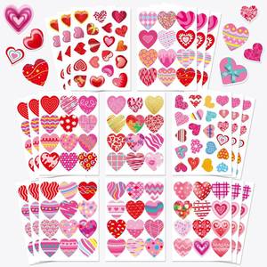 lot 8342 image: 336 PCS Valentines Stickers, Valentines Heart Stickers for Kids Valentines Day Heart Decorative Stickers Valentine Day Party Supplies Favors