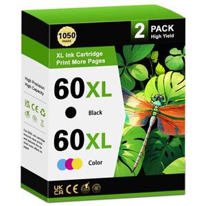 lot 8362 image: A 60XL Ink Cartridges Combo Pack (2 Pack,1Black1Tricolor) -LOMENTI Compatible 60XL 60 Ink Cartridges Replacement for Envy 110 120 Deskjet F4480 F4580 D2530 PhotoSmart C4795 D110a Printer