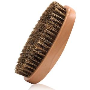lot 8366 image: Kootinn Boar Bristle Hair Beard Brush for Men - Small Soft Beard Brush, Pocket Travel Mens Wooden Mustache Brush