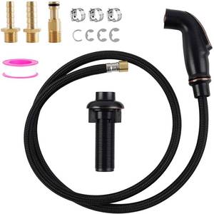 lot 8389 image: iFealClear Kitchen Sink Side Sprayer, Kitchen Sink Faucet Replacement Parts Compatible with Moen 14inch Connector Faucet, Pull Out Sprayer with Hose for Home School, 3 Adapters, Oil Rubbed Bronze