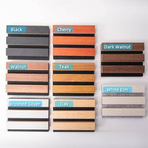 lot 8400 image: Art3d Wood Slat Acoustic Panels for Stylish Decor and Noise Reduction, 3D Textured Panel for Ceiling and Wall, Samples Pack