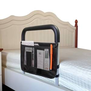 lot 8408 image: Bed Rails for Elderly Adults Safety with Adjustable Heights Storage Pocket Assist Support Side Railings for Seniors Citizens Slides Under Mattressbed Cane Bed Guard Bed Handles Bars (Grey)
