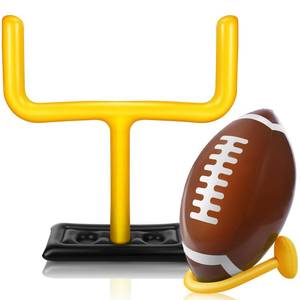 lot 8409 image: Leyndo 2 Pieces Inflatable Jumbo Football Set Include 36.6 Blow Up Football and 54.3 Inflatable Goal Post for Game Sport Party Decoration, Outdoor Sport Toy for Practice and Fun