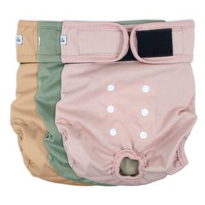 lot 8424 image: Grecle Washable Female Dog Diapers - Premium Reusable Diapers for Doggie in Heat - Highly Absorbent Dog Diapers Female for Pet Incontinence with Adjustable Snaps (Morandi, S)