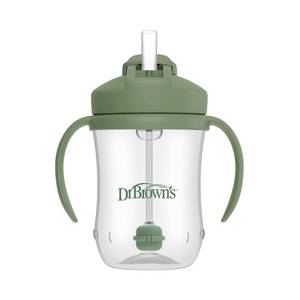 lot 8427 image: Dr. Browns Milestones Babys First Straw Cup Sippy Cup with Straw 6m, 9oz270ml, Olive Green