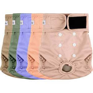 lot 8434 image: Female Dog Diapers 5Pcs - Premium Reusable Diapers for Doggie in Heat - Highly Absorbent Dog Diapers Female for Pet Incontinence with Adjustable Snaps,XL