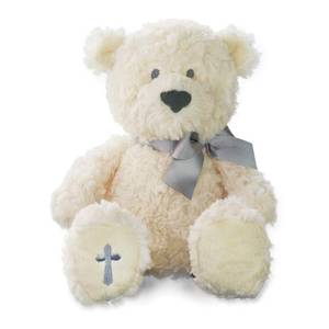 lot 8440 image: Nat and Jules The Lords Prayer Bear With Ribbon, Cross Childrens Plush Stuffed Animal