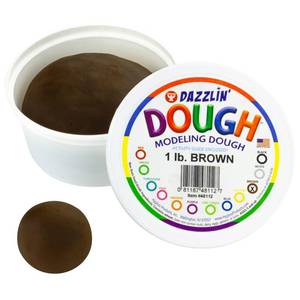 lot 8441 image: Hygloss Play Modeling Dough - Brown Dough Unscented - Safe & Non-Toxic for Kids Arts & Crafts - Party Favors - Classroom Supplies - 1lb