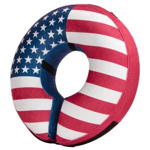 lot 8448 image: BENCMATE Protective Inflatable Collar for Dogs and Cats - Soft Pet Recovery Collar Does Not Block Vision E-Collar (Large, Flag)