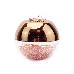 lot 8455 image: Rose Gold Paper Clip Holder Magnetic Paper Clips Dispenser with 100pcs Paperclips for Desk Office School Home Organizers Accessories Gift Idea (Rose Gold)