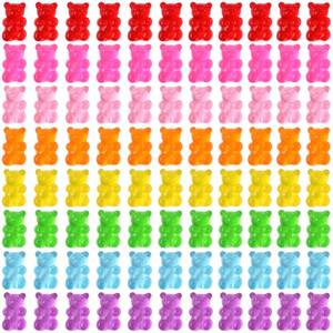 lot 8456 image: SANNIX 120 Pcs Nail Charms Kawaii Nail Charms for Nail Art Decoration Gummy Bear Charms Resin Charms for Nail Decoration (8 Colors)