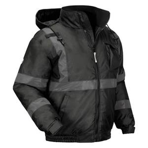 lot 8459 image: Ergodyne unisex adult Non-certified Hi-vis - Non Certified Hi Vis Bomber Jacket Quilted, Black, Medium US