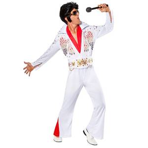 lot 8460 image: Rubies Mens Deluxe Aloha Elvis Costume, White, Extra-Large US