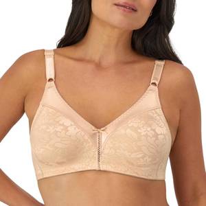 lot 8471 image: Bali Womens Double Support Wireless Bra, Lace With Stay-in-place Straps, Full-coverage Bras, Soft Taupe, 38DD US