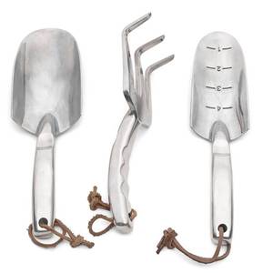 lot 8479 image: Kings County Tools Trowel, Shovel and Garden Fork Set  Polished Cast-Aluminum  Soil Cultivation Kit  Great for All Ground Conditions  Smooth Handle with Thumb Recess