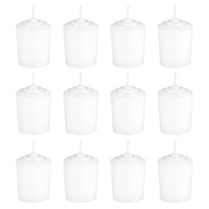 lot 8480 image: White Unscented 15 Hours Votive Candles Pack of 12