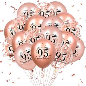 lot 8481 image: A 95th Birthday Balloons 18 Pcs Rose Gold Happy 95th Birthday Latex Balloons Confetti Balloons Rose Gold 95th Birthday Party Decorations for Women Men 95th Birthday Anniversary Decor Supplies 12 inch