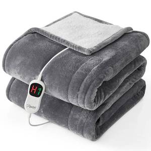 lot 9877 image: Homemate Electric Heated Blanket Twin - 62x84 Heating Bed Blankets Throw with 10 Heating Levels 8 Hours Auto Off Fast Heating Over-Heated Protection Ultra Soft Warm Flannel ETL Certified Grey