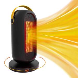 lot 9880 image: Electric Fan Heater w. 90° Oscillation (Black. Handle), 6001200W Ceramic Energy Efficient Space Heater, 6 Modes Portable Heater for Home & Office, Tip-Over & Overheat Protection