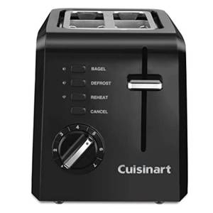 lot 9900 image: Cuisinart CPT-122BK 2-Slice Compact Plastic Toaster, Black