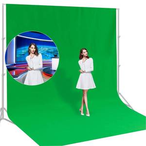 lot 9902 image: BEIYANG 10 Ft x 20 Ft Photography Backdrop Green Screen, Green Background Non-Reflective Fabric Wrinkle Resistance Photo Background for Photo Studio Shooting Props