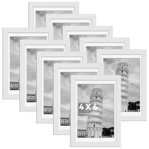 lot 9904 image: HappyHapi 4x6 Picture Frames Set of 10, Tabletop or Wall Display,Multi Photo Frames Collage for Photos, Paintings, Landscapes, Posters, Artwork (White)