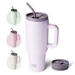 lot 9915 image: BOTTLE BOTTLE 40 oz Tumbler with Handle and Straw,Stainless Steel Vacuum Travel Mug,Car Cup,Water Bottle for Gifts Party Office Coffee (Purple)