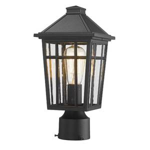 lot 9919 image: Darkaway Outdoor Post Lights Lamp Post Light Fixture, Waterproof Aluminum Housing with Glass, Fence Post Deck Lighting for Garden, Patio, Pathway (1 Pack, Black)