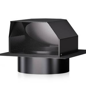 lot 9920 image: Hon&Guan 6 Inch Roof Vent Cap��Upgraded Airflow Roof Vents for Houses Watertight Galvanized Steel Roof Exhaust Vent for Ventilation System-with Damper