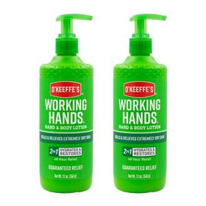 lot 10265 image: OKeeffes Working Hands Hand and Body Lotion - 12 oz Pump (2 Pack) - Healing Lotion, Relieves Extremely Dry Skin