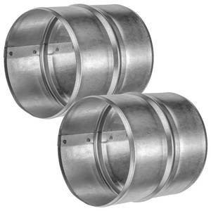 lot 10272 image: Vent Systems 4 Inch Pack of 2 - Galvanized Steel Duct Connector - Round Ventilation Duct Extension - Metal Vent Coupler - Metal Hose Coupling - Galvanized Pipe Connector