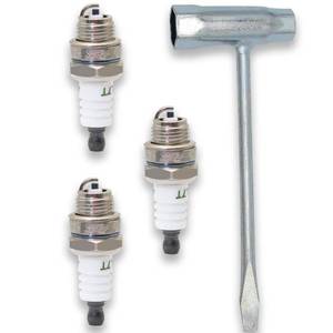 lot 10274 image: GREPSPUD 3pcs BPMR7A L7T Spark Plugs with 1pc 13 by 19 mm Chainsaw Scrench Wrench Tool BPM7A RCJ6Y RCJ7Y Sparkplugs for 2-Stroke Small Engine Husqvarna Stihl MS290 021 023 024 025 026, etc.
