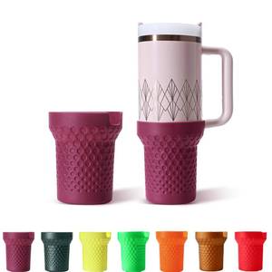 lot 10275 image: GardTok Silicone Boot for Stanley, Protector Sleeve Accessories for Stanley Quencher H2.0 FlowState Tumbler 30 oz20 oz CupStanley Adventure Quencher Tumbler (Plum)