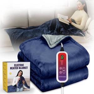 lot 10287 image: Electric Blanket Throw Soft Heated Blankets Throw, 40x70 inch Small Heated Lap Blanket for Office and Couch, Fast Heating Blanket with Auto Shut-Off, 6 Heating Levels, Washable