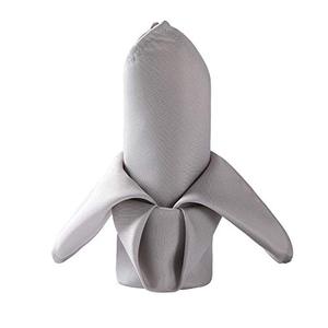 lot 10293 image: A 50pcs Polyester Cloth Napkins - 17 x 17 inch Silver Dinner Washable Napkins with Hemmed Edges for RestaurantWeddingHotel(50,Silver)