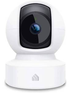 lot 10298 image: Kasa Indoor PanTilt Smart Security Camera, 1080p HD Dog-Camera,2.4GHz with Night Vision,Motion Detection for Baby and Pet Monitor, Cloud & SD Card Storage, Works with Alexa& Google Home (EC70), White